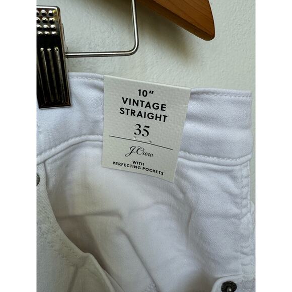 J. Crew 10" Vintage Straight Denim Jeans White Button Fly Plus Sz 35 NWT - Picture 4 of 10